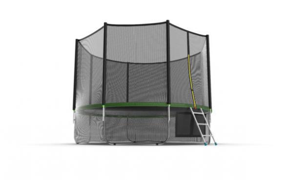 Батут EVO JUMP External + Lower net, 12ft (зеленый) с внешней сеткой и лестницей + нижняя сеть preview 6