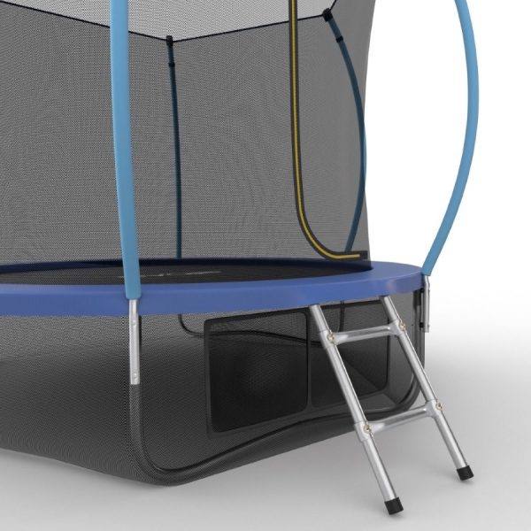 Батут EVO JUMP Internal + Lower net, 8ft (синий) с внутренней сеткой и лестницей + нижняя сеть preview 2