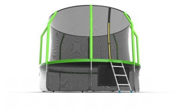 Батут EVO JUMP Cosmo 12ft (Green) с внутренней сеткой и лестницей + нижняя сеть preview 4