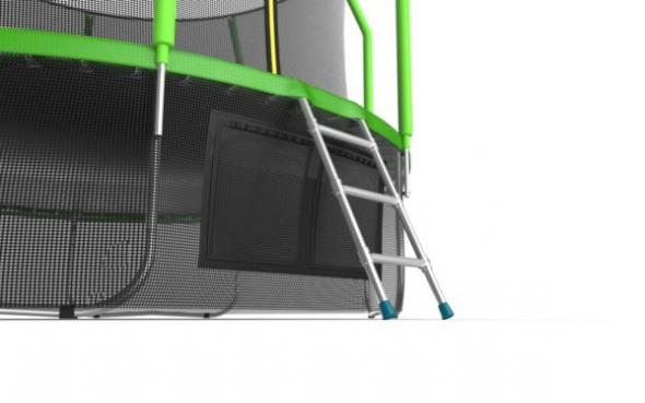 Батут EVO JUMP Cosmo 12ft (Green) с внутренней сеткой и лестницей + нижняя сеть preview 7