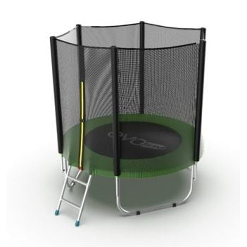 Батут EVO Jump External, диаметр 6ft (зеленый) с внешней сеткой и лестницей 
