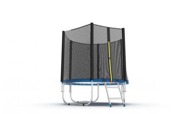 Батут EVO Jump External, диаметр 6ft (синий) с внешней сеткой и лестницей  preview 4