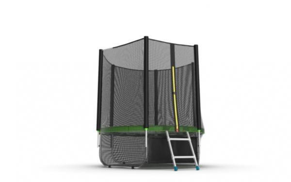 Батут EVO JUMP External + Lower net, 6ft (зеленый) с внешней сеткой и лестницей + нижняя сеть preview 4