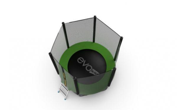 Батут EVO JUMP External + Lower net, 6ft (зеленый) с внешней сеткой и лестницей + нижняя сеть preview 5