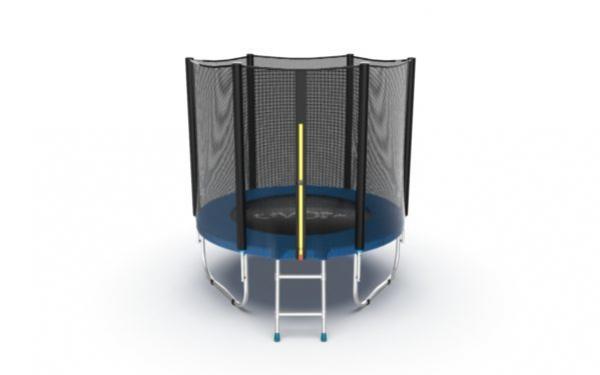 Батут EVO Jump External, диаметр 6ft (синий) с внешней сеткой и лестницей  preview 2