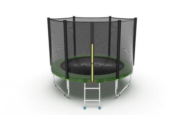Батут EVO JUMP External, 8ft (зеленый) с внешней сеткой и лестницей preview 2