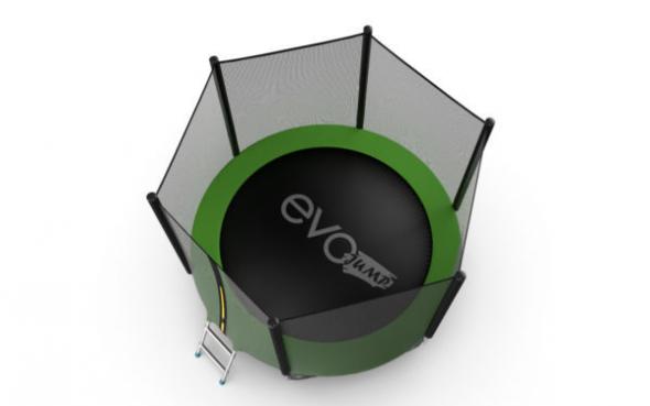 Батут EVO JUMP External + Lower net, 8ft (зеленый) с внешней сеткой и лестницей + нижняя сеть preview 5