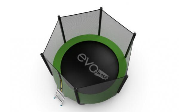 Батут EVO JUMP External + Lower net, 8ft (зеленый) с внешней сеткой и лестницей + нижняя сеть preview 5
