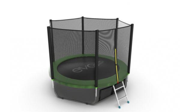Батут EVO JUMP External + Lower net, 8ft (зеленый) с внешней сеткой и лестницей + нижняя сеть preview 6