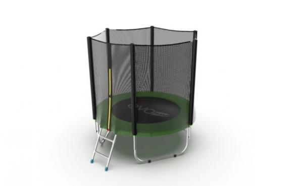 Батут EVO Jump External, диаметр 6ft (зеленый) с внешней сеткой и лестницей  preview 3