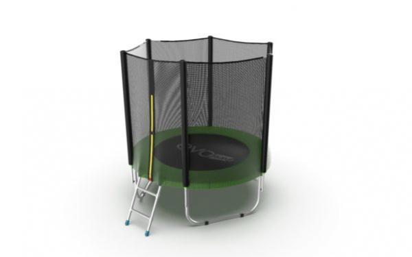 Батут EVO Jump External, диаметр 6ft (зеленый) с внешней сеткой и лестницей  preview 3
