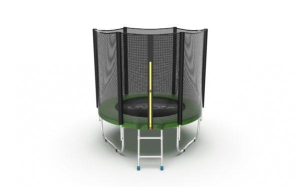 Батут EVO Jump External, диаметр 6ft (зеленый) с внешней сеткой и лестницей  preview 2