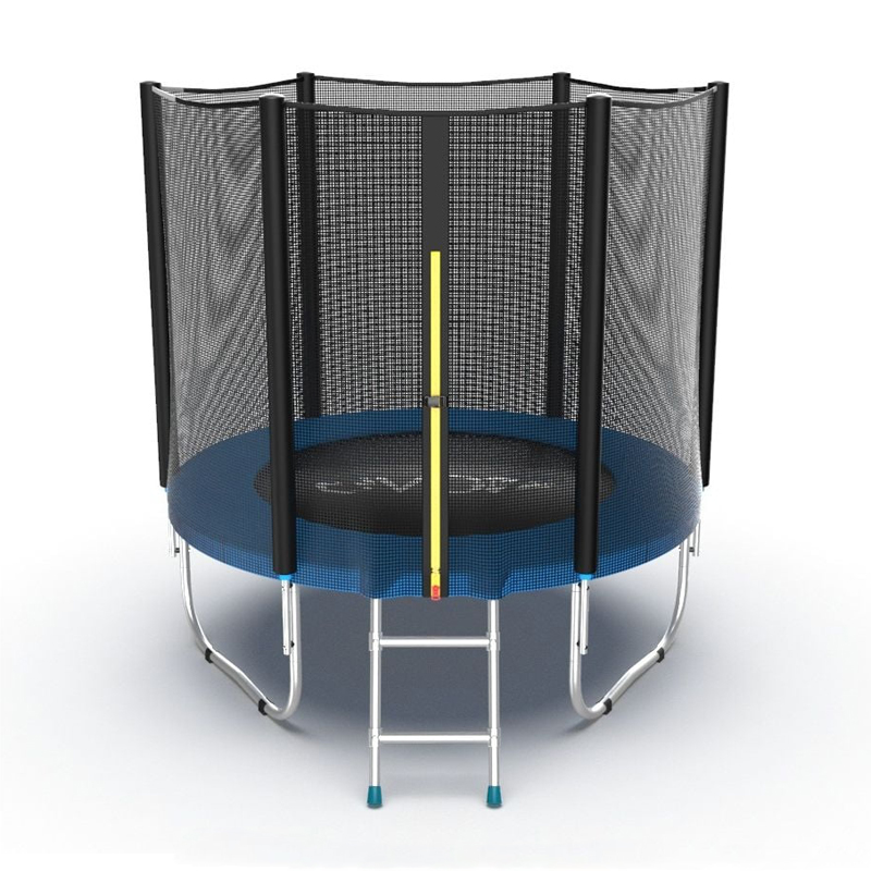 Батут EVO Jump External, диаметр 6ft (синий) с внешней сеткой и лестницей 