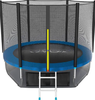 Батут EVO JUMP External + Lower net, 8ft (синий) с внешней сеткой и лестницей + нижняя сеть