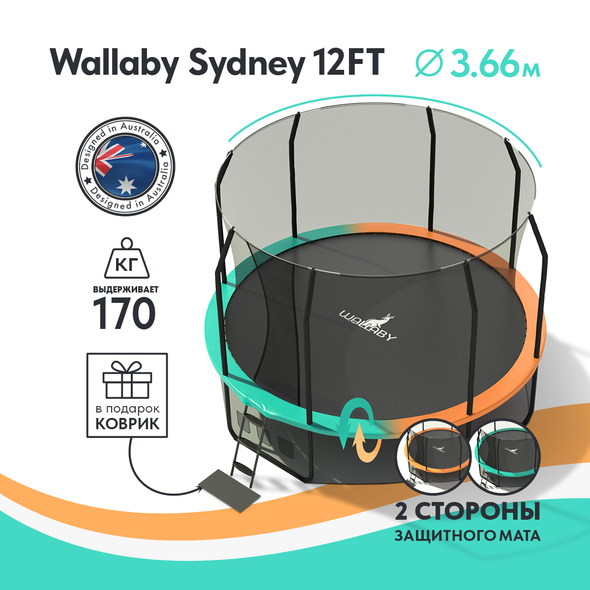 Батут Wallaby Sydney 12 FT + Basketball preview 3