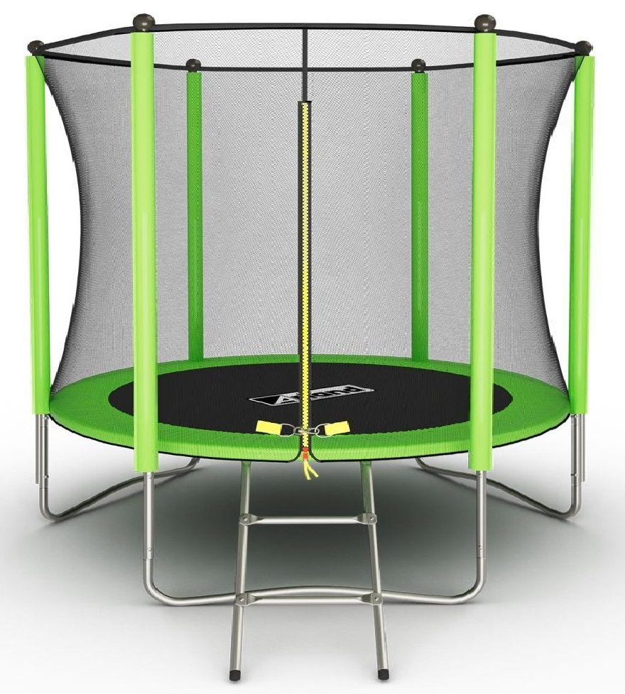 Батут ARLAND 10FT с внешней страховочной сеткой и лестницей (Light green)