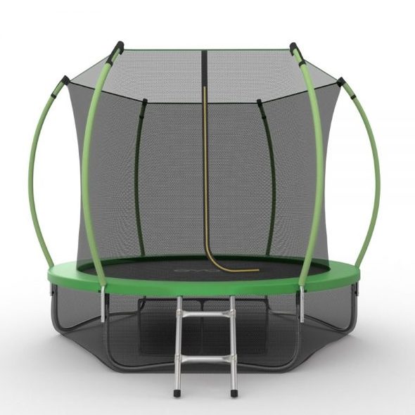 Батут EVO JUMP Internal + Lower net, 10ft (зеленый) с внутренней сеткой и лестницей + нижняя сеть
