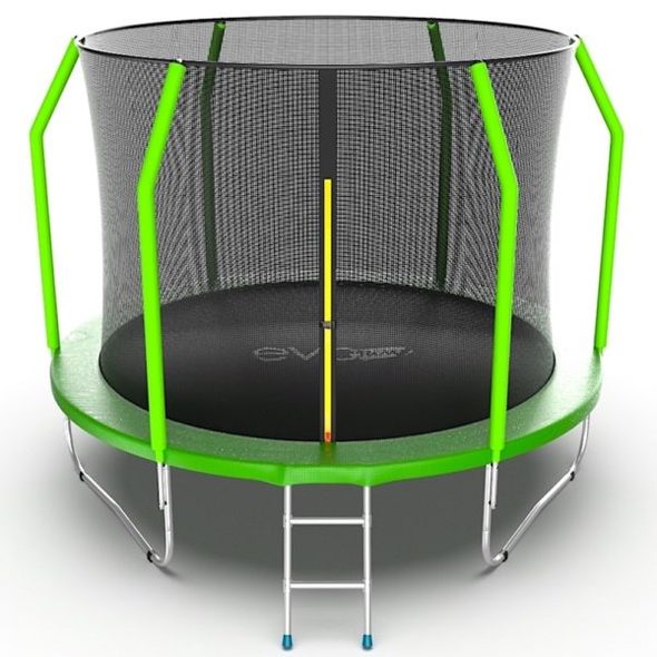 Батут EVO JUMP Cosmo 10ft (Green) с внутренней сеткой и лестницей