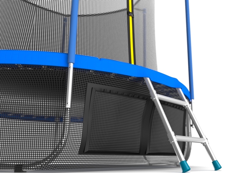 EVO JUMP Internal 10ft (Sky). Батут с внутренней сеткой и лестницей, диаметр 10ft (синий) + нижняя сеть preview 3