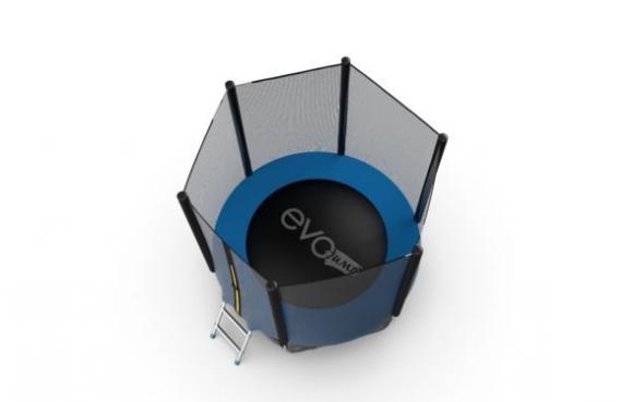 Батут EVO Jump External, диаметр 6ft (синий) с внешней сеткой и лестницей  preview 5
