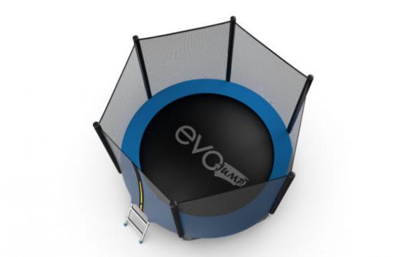 Батут EVO JUMP External + Lower net, 8ft (синий) с внешней сеткой и лестницей + нижняя сеть preview 6