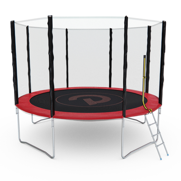 Батут с сеткой DFC PELPO 12ft с лестницей, RED preview 7